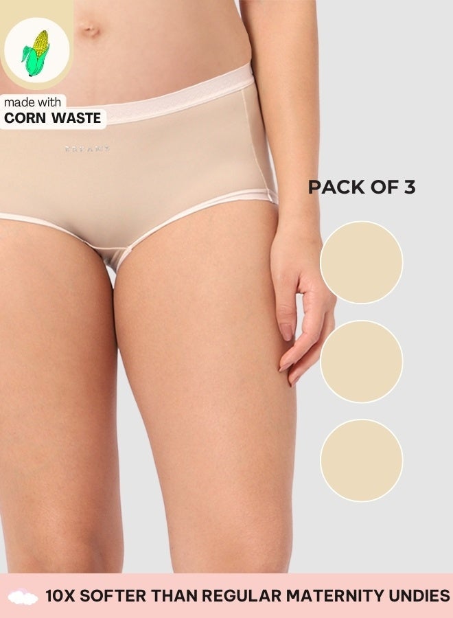 Intimate Queen Corn Bae Maternity Lacy Boy Shorts – Ultra-Soft, No Roll-Ups & Gusset Support, Full Coverage Comfort for Every Trimester (Pack Of 3) - Image 1